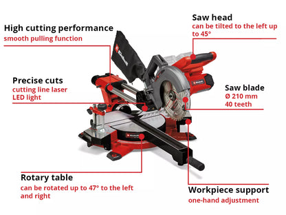 Cordless Sliding Mitre Saw 36/210 Li