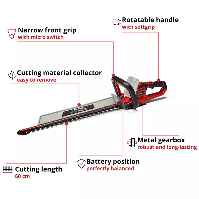 Cordless Hedge Trimmer 18V 60cm